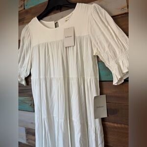 SOLD! Böhme Janie White Tiered Smocked Midi Dress Cottagecore Bridal | Size S